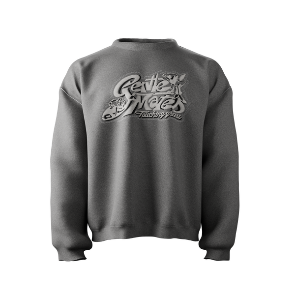 Crewneck Touching grass gris chiné